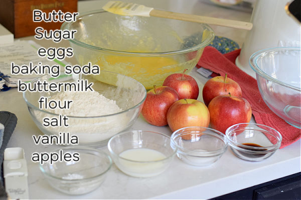 ingredients for apple bread 