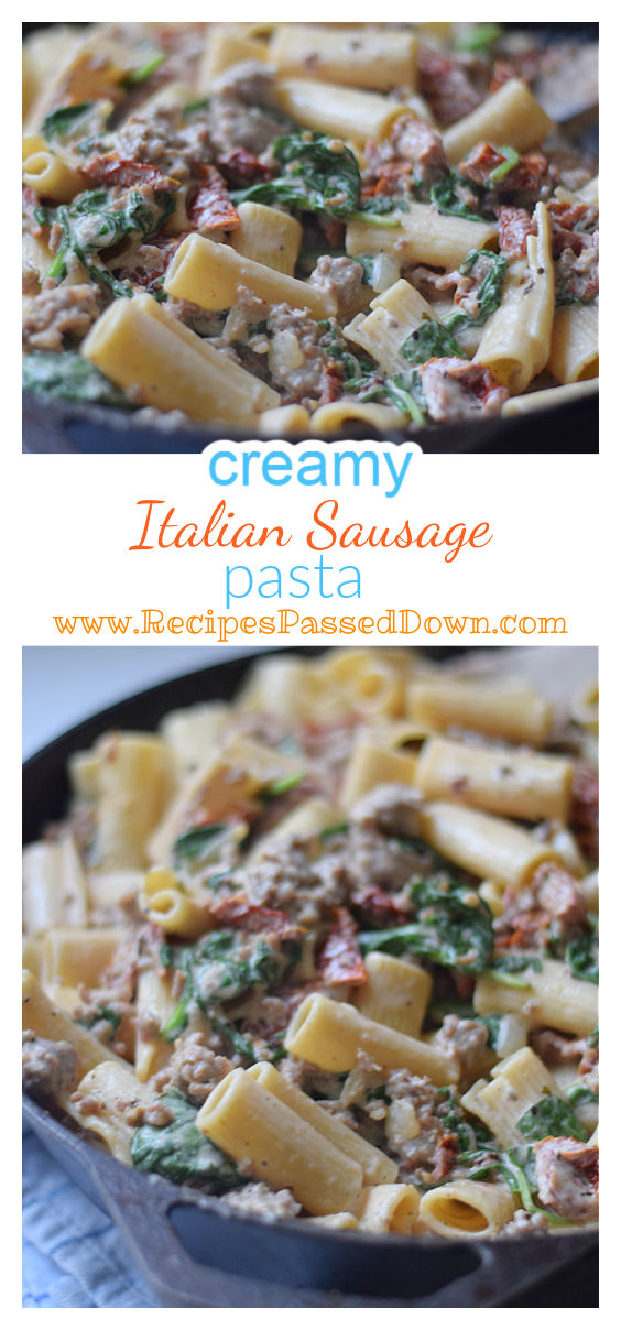 creamy sausage pasta 