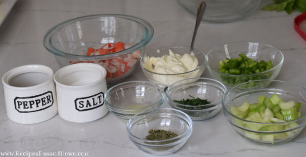 ingredients for crab salad 