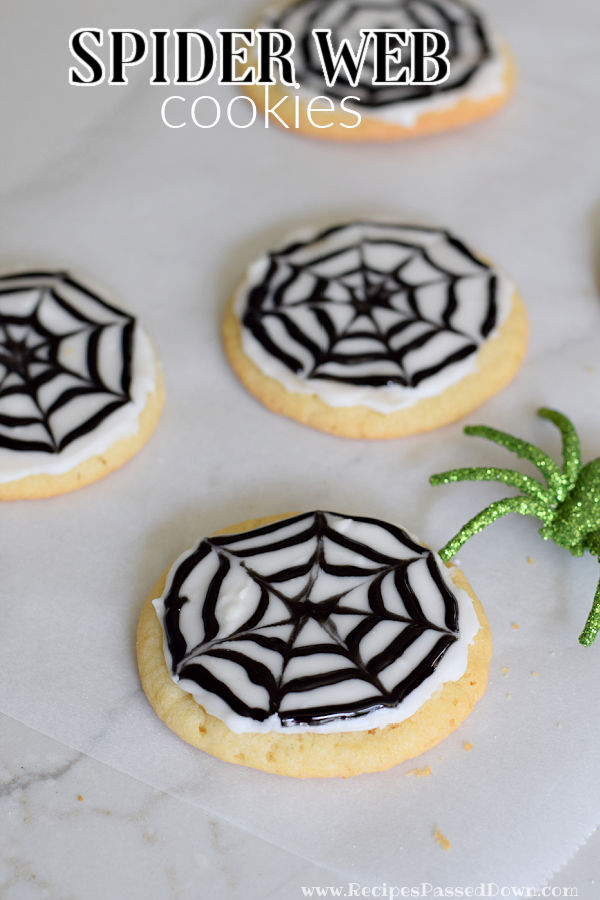 Halloween spider web cookies 