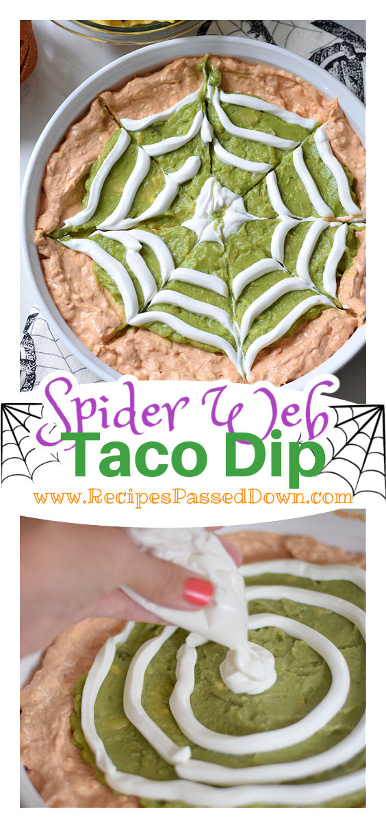spider web taco dip for Halloween 