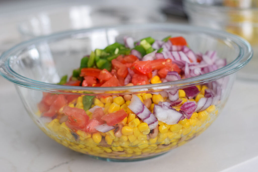 making black eyed pea salad 