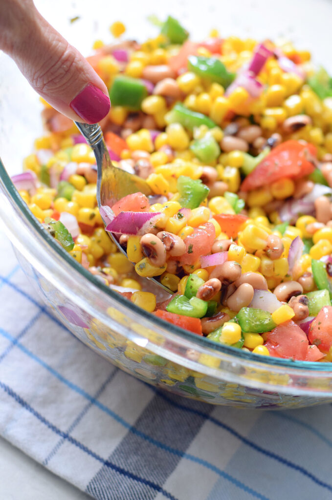 black eyed pea salad with corn