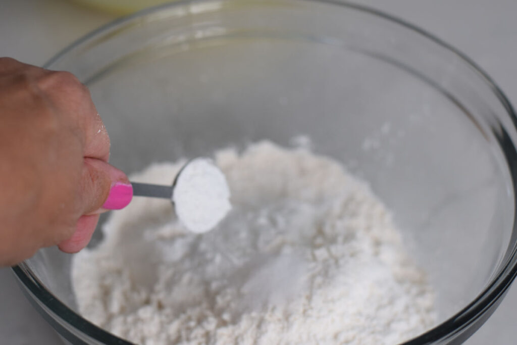 making blueberry bread 