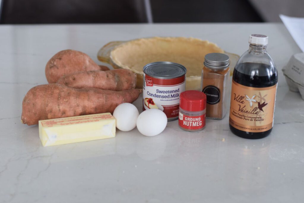 ingredients for sweet potato pie 