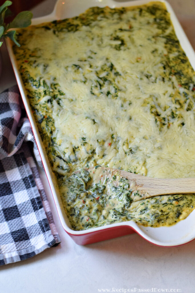 spinach maria recipe in large baking dish